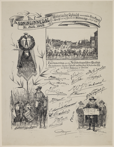 217273 Presentielijst met de handtekeningen van de aanwezigen bij de feestmaaltijd op 18 september 1909 in Hotel ...